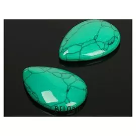 Кабошон капля 25*25мм (Набор 2шт), под зеленую бирюзу