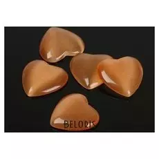 Кабошон "Кошачий глаз" сердце 18*18мм (Набор 5шт), цвет золотой