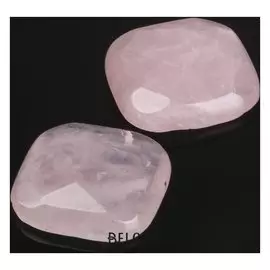 Кабошон "Кварц розовый" квадрат граненый 18*18мм (Набор 2шт)