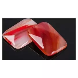 Кабошон "Сердолик" прямоугольник граненый 18*25мм (Набор 2шт)