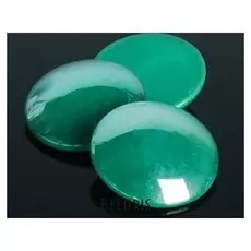 Кабошон стекло, круг 25мм (набор 3шт), цвет изумрудный