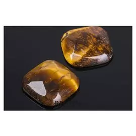 Кабошон "Тигровый глаз" квадрат граненый 18*18мм (Набор 2шт)