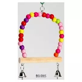 Качели для птиц с деревянной жердочкой 18 х 19 см, микс цветов