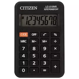 Калькулятор карманный Citizen Lc-210nr (98х62 мм), 8 разрядов, питание от батарейки