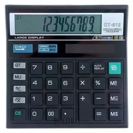 Калькулятор настольный, 12-разрядный, CT-512, двойное питание