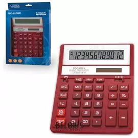 Калькулятор настольный Citizen Sdc-888хrd (203х158 мм), 12 разрядов, двойное питание, красный