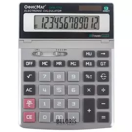 Калькулятор настольный металлический ОФИСМАГ OFM-1712 (200х152 мм), 12 разрядов, двойное питание