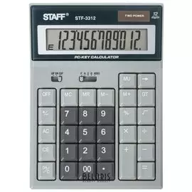 Калькулятор настольный STAFF STF-3312 (193х140 мм), 12 разрядов, двойное питание, компьютерные клавиши