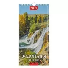 Календарь настенный перекидной, на ригеле "Водопады" 2021 год 16,5 х 33,6 см
