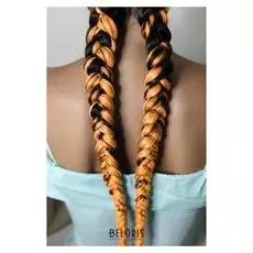 Канекалон однотонный, 60 см, цвет оранжевый