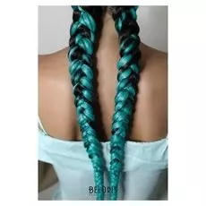 Канекалон однотонный, 60 см, цвет сине-зелёный