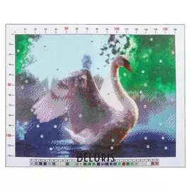 Канва для вышивания с рисунком «Лебедь», 28 х 37 см