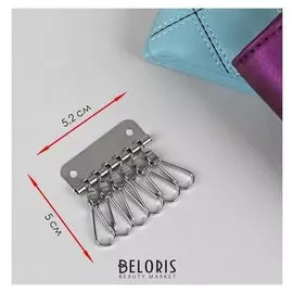 Карабин для ключницы, 52 × 50 мм, цвет серебряный