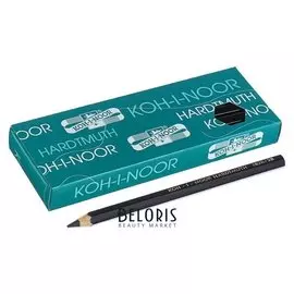 Карандаш утолщенный чернографитный 5.6 мм, Koh-i-noor Jumbo Black Star 1820 2B, L=175 мм