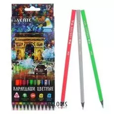 Карандаши 12 цветов для рисования на черной бумаге