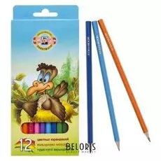 Карандаши 12 цветов "Птицы"