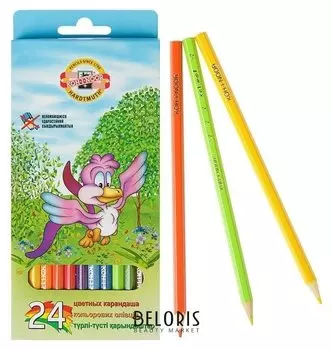 Карандаши 24 цвета "Птицы"