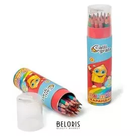 Карандаши 24 цвета в тубусе с точилкой