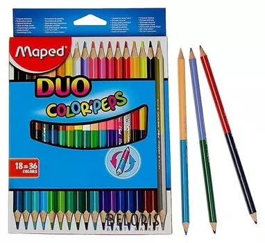 Карандаши 36 цветов 18 штук Color Peps