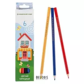 Карандаши 6 цветов "Карандашная деревня"