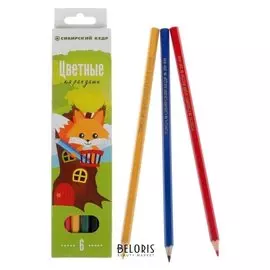 Карандаши 6 цветов "Лисенок"