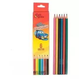 Карандаши 6 цветов «Машинка»