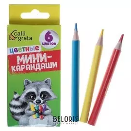 Карандаши 6 цветов мини, Calligrata