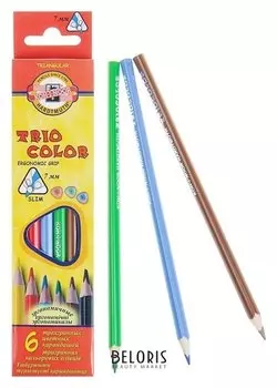 Карандаши 6 цветов Triocolor