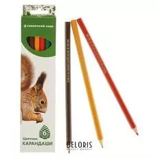 Карандаши 6 цветов "Звери"