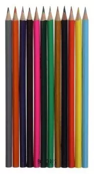 Карандаши Calligrata 12 цветов в пакете ОРР без лого, корпус дерево, треугольные