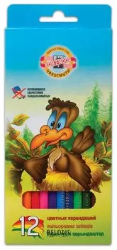 Карандаши цветные 12 цветов Birds