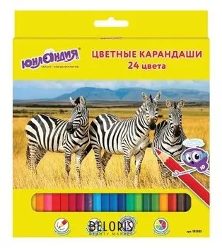Карандаши цветные 24 цвета "Мир животных"