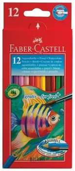 Карандаши цветные акварельные Faber-castell "Colour Pencils", 12 цветов + кисть