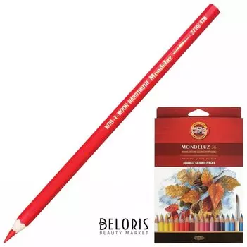 Карандаши цветные акварельные художественные Koh-i-noor "Mondeluz", 36 цветов, 3,8 мм, заточенные, европодвес