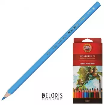 Карандаши цветные акварельные художественные 24 цвета, 3,8 мм Mondeluz