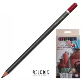 Карандаши цветные графитовые "Сонет", 12 цветов, в картонная упаковка с европодвесом