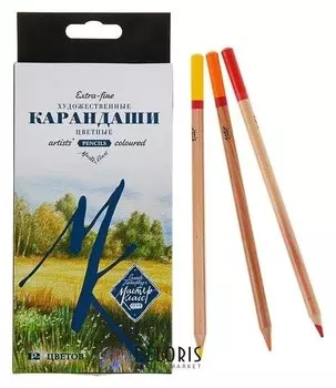 Карандаши художественные цветные «Мастер-класс», 12 цветов