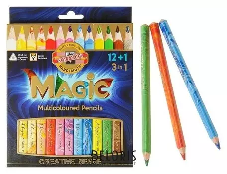 Карандаши с многоцветным грифелем 13 штук Magic