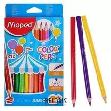 Карандаши трёхгранные 12 цветов Color Peps Maxi