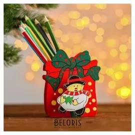 Карандашница "Новогодний подарочек"