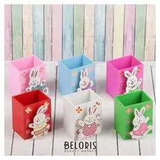 Карандашница Зайка с прищепкой