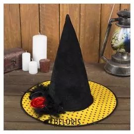Карнавальная шляпа «Ведьмочка», с цветком, р-р 56-58 см