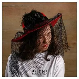 Карнавальная шляпа «Вуаль», цвет красный