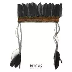 Карнавальный головной убор «Пёрышки», на резинке, цвет чёрный