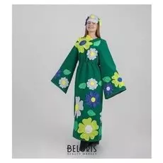 Карнавальный костюм «Полянка», платье, головной убор, р. 46-48