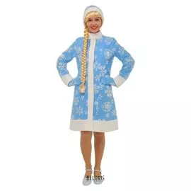 Карнавальный костюм "Снегурка", шубка, шапочка, рукавички, р-р 52