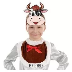 Карнавальный костюм «Весёлый бычок», манишка, маска-ободок из картона