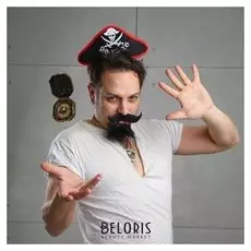 Карнавальный костюм взрослый «Чёрный ворон», ободок, компас, медальон, борода, усы