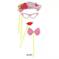 Карнавальный набор для фотосессии «Дамочка», 4 предмета: шляпка, очки, бабочка, губки