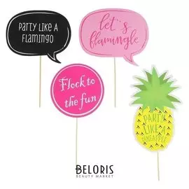 Карнавальный набор для фотосессии «Фламинго», 20 предметов